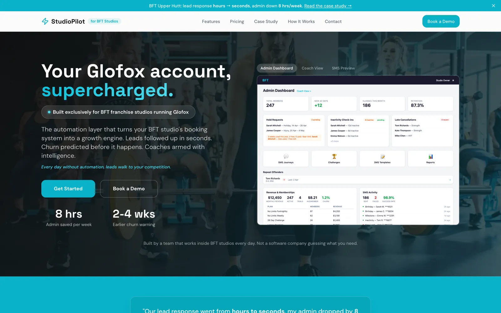 StudioPilot — Glofox automation dashboard for BFT studios